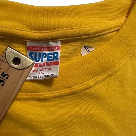 Vintage Y2K Jamaica No Problem Embroidered Mens Yellow T Shirt Size XXL New - Picture 4 of 7